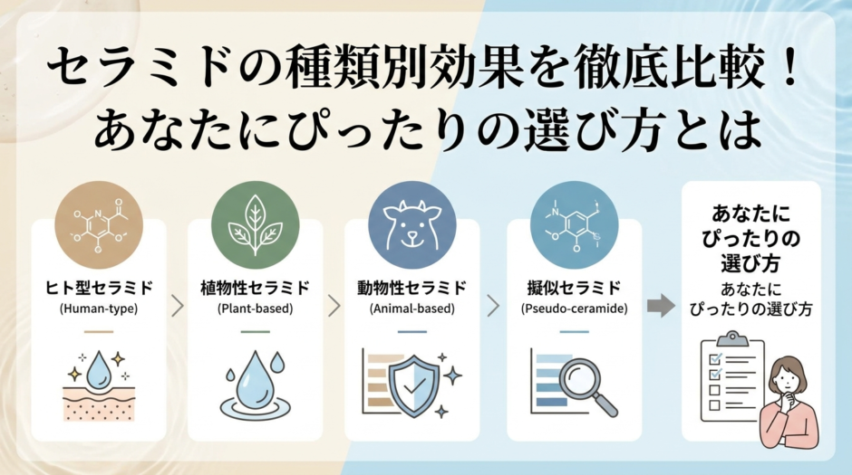 セラミドの種類別効果を徹底比較！あなたにぴったりの選び方とは