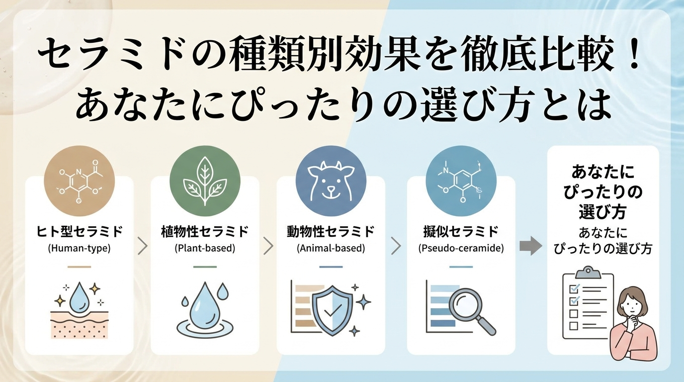 セラミドの種類別効果を徹底比較！あなたにぴったりの選び方とは