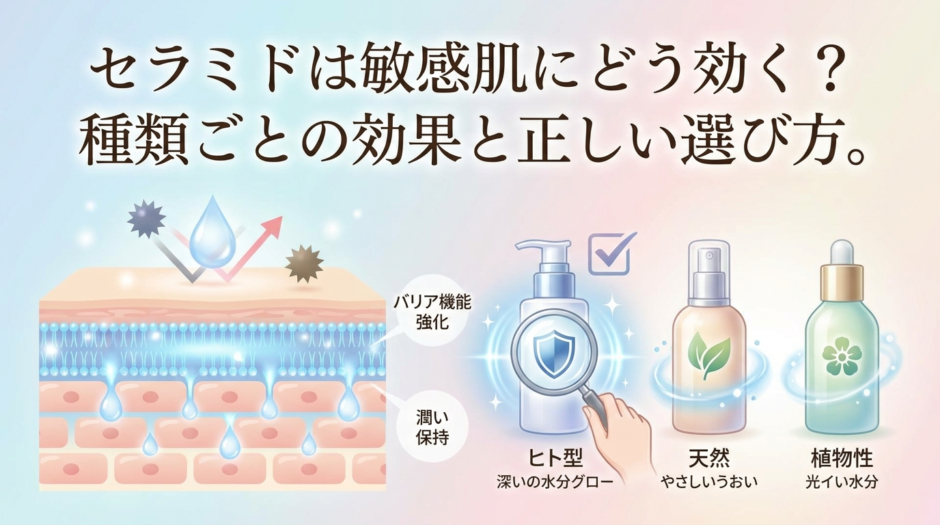 セラミドは敏感肌にどう効く？種類ごとの効果と正しい選び方。