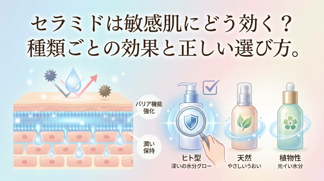 セラミドは敏感肌にどう効く？種類ごとの効果と正しい選び方。