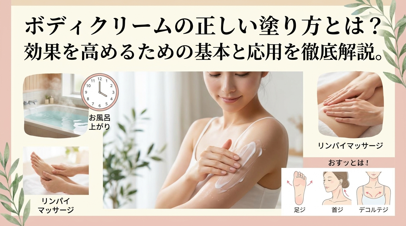 ボディクリームの正しい塗り方とは？効果を高めるための基本と応用を徹底解説。