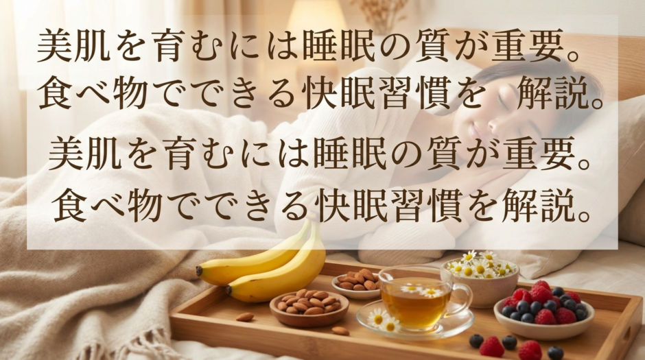 美肌を育むには睡眠の質が重要。食べ物でできる快眠習慣を解説。