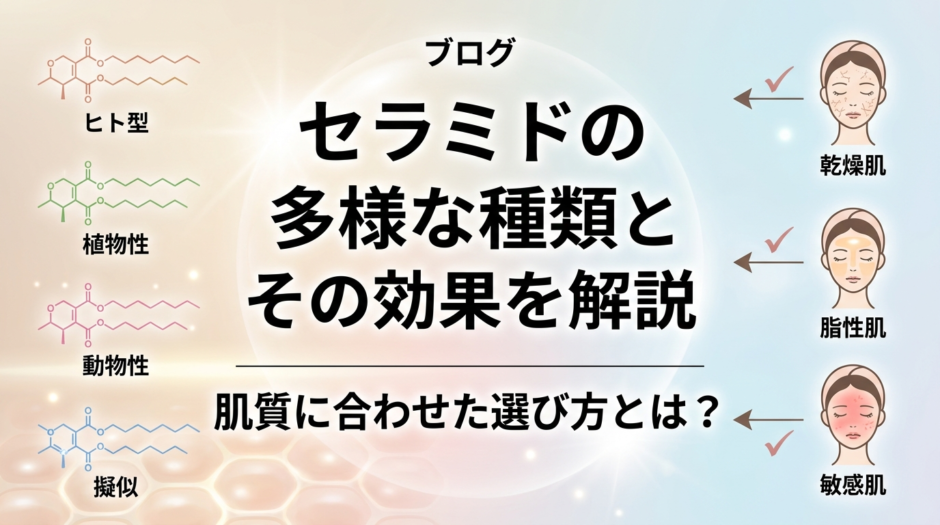 セラミドの多様な種類とその効果を解説。肌質に合わせた選び方とは？