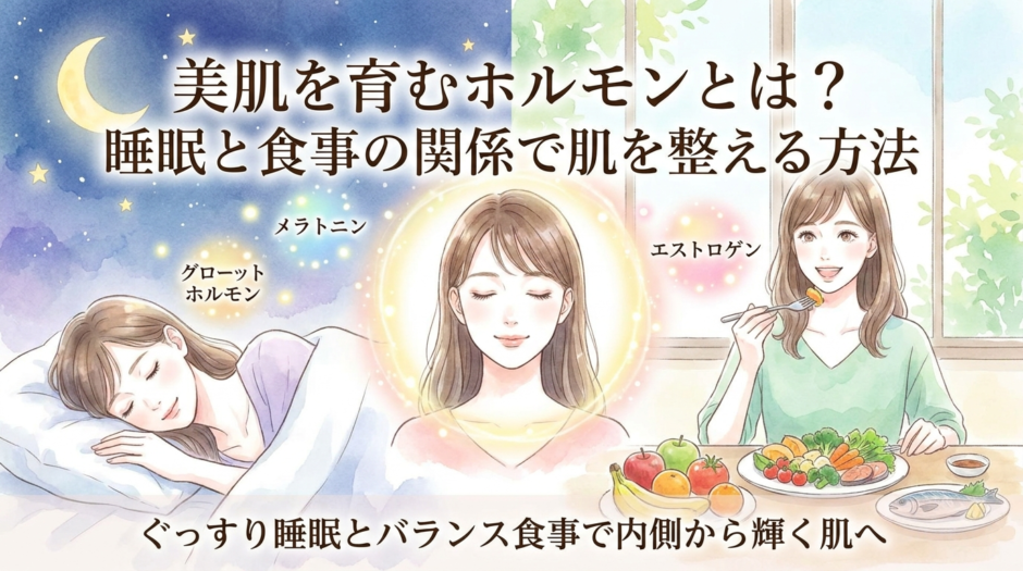美肌を育むホルモンとは？睡眠と食事の関係で肌を整える方法