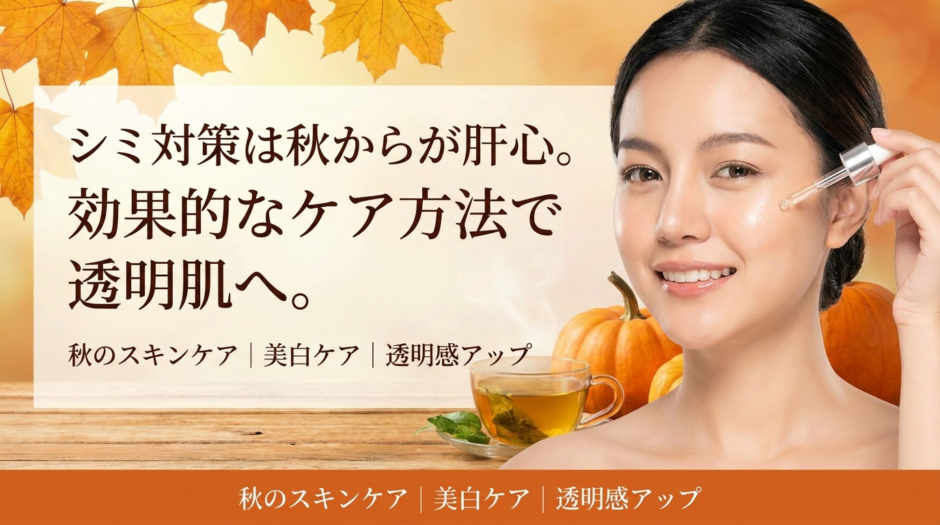 シミ対策は秋からが肝心。効果的なケア方法で透明肌へ。